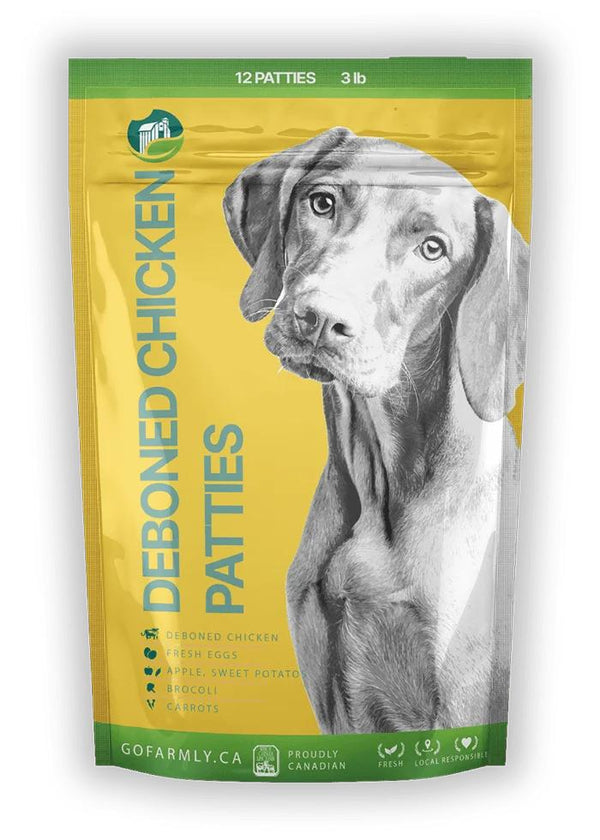 Farmly Galettes légèrement cuites au poulet Nourriture surgelée pour chien
