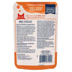 Natural Balance Original Ultra Platefulls Turkey, Chicken & Duck Recipe Morsels in Gravy Wet Cat Food Pouches