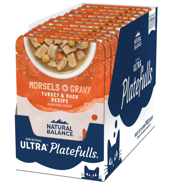 Natural Balance Original Ultra Platefulls Turkey & Duck Recipe Morsels in Gravy Wet Cat Food Pouches