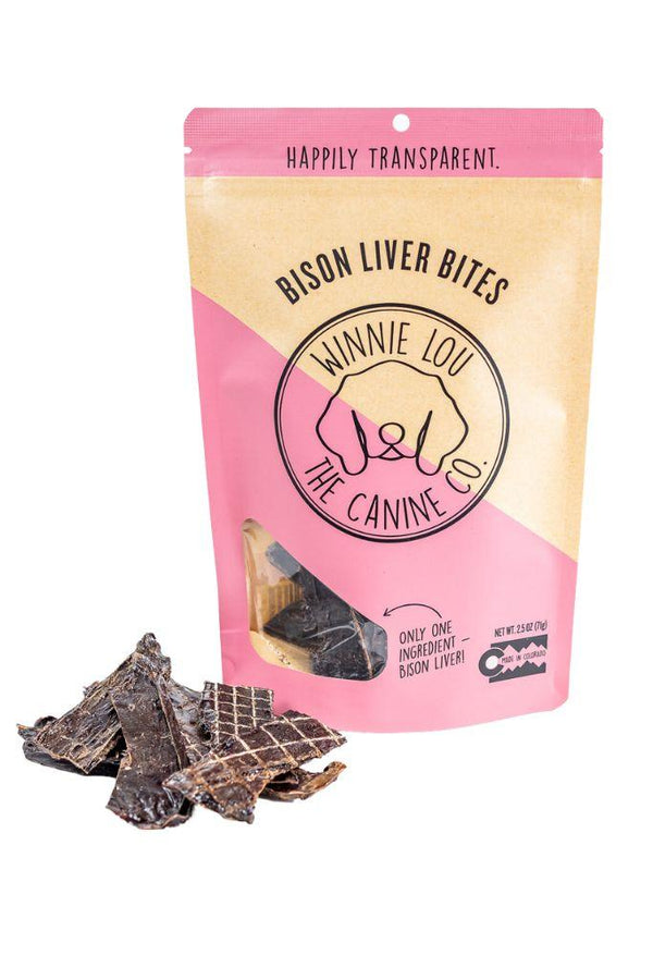 Winnie Lou The Canine Co. Friandises Bouchées de foie de bison pour chiens