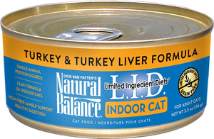 Natural Balance L.I.D. Limited Ingredient Diets Indoor Turkey & Turkey Liver Formula Wet Cat Food