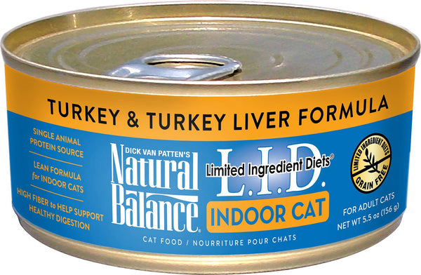 Natural Balance L.I.D. Limited Ingredient Diets Indoor Turkey & Turkey Liver Formula Wet Cat Food