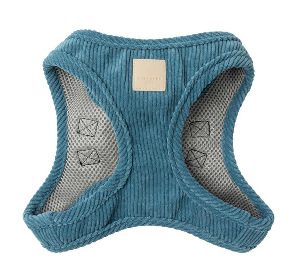 FuzzYard Life Corduroy Step In Dog Harness, French Blue
