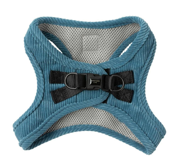 FuzzYard Life Corduroy Step In Dog Harness, French Blue