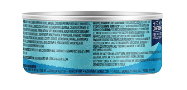 Natural Balance Original Ultra Tuna & Shrimp Recipe Wet Cat Food Can