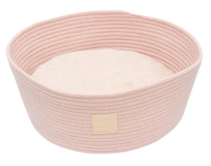 FuzzYard Life Rope Basket Bed for Cats & Small Dogs, Soft Blush