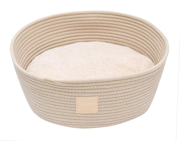 FuzzYard Life Rope Basket Bed for Cats & Small Dogs, Sandstone