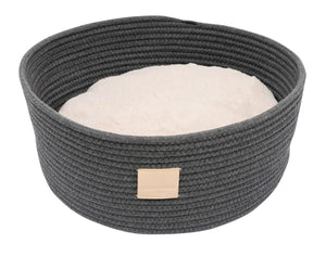 FuzzYard Life Rope Basket Bed for Cats & Small Dogs, Slate Grey