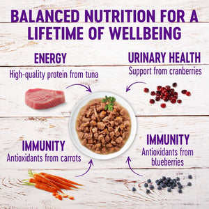 Wellness Healthy Indulgence Gravies with Bits of Tuna & Mackerel Smothered in Gravy Grain-Free Wet Cat Food Pouches