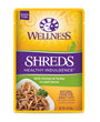 Wellness Healthy Indulgence Shreds with Chicken & Turkey in Light Sauce Grain-Free Wet Cat Food Pouches