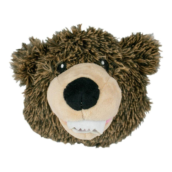 Tall Tails Grizzly Head 2-in-1 Fetch Ball Dog Toy