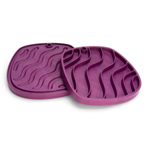 West Paw Seaflex Feast Mat Waves Dog Slow Feeder, Tropic Red