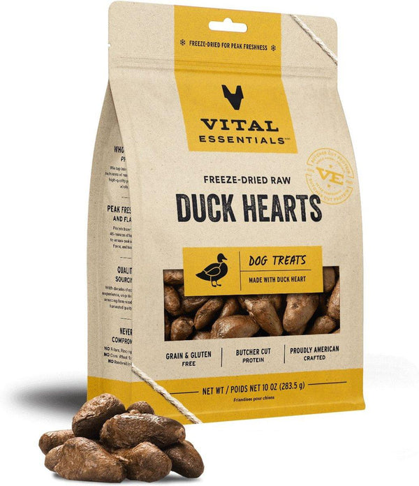 Vital Essentials Duck Hearts Freeze-Dried Raw Dog Treats