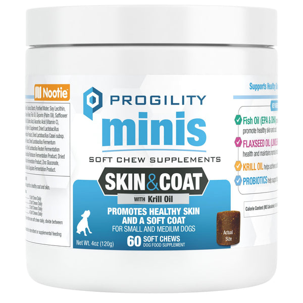 Nootie Progility Minis Skin & Coat Soft Chews Supplement for Small & Medium Dogs