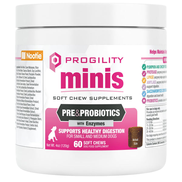 Nootie Progility Minis Pre & Probiotics Soft Chews Supplement for Small & Medium Dogs