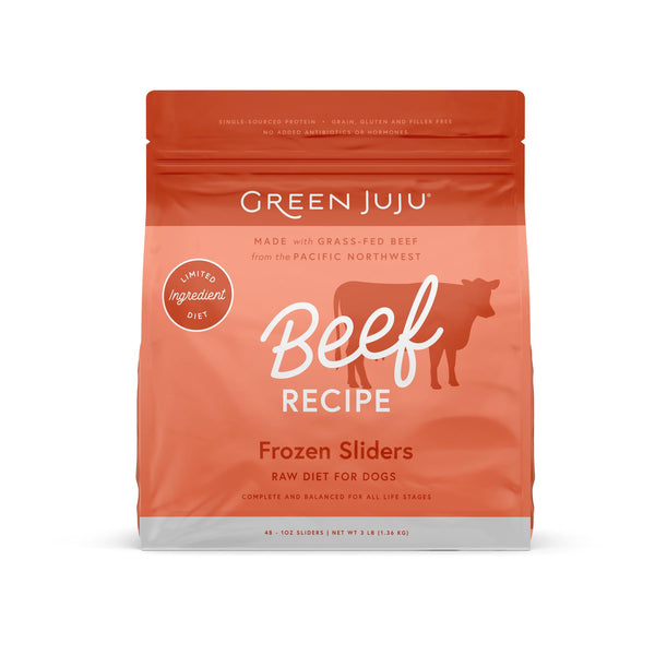 Green Juju Beef Sliders Frozen Dog Food