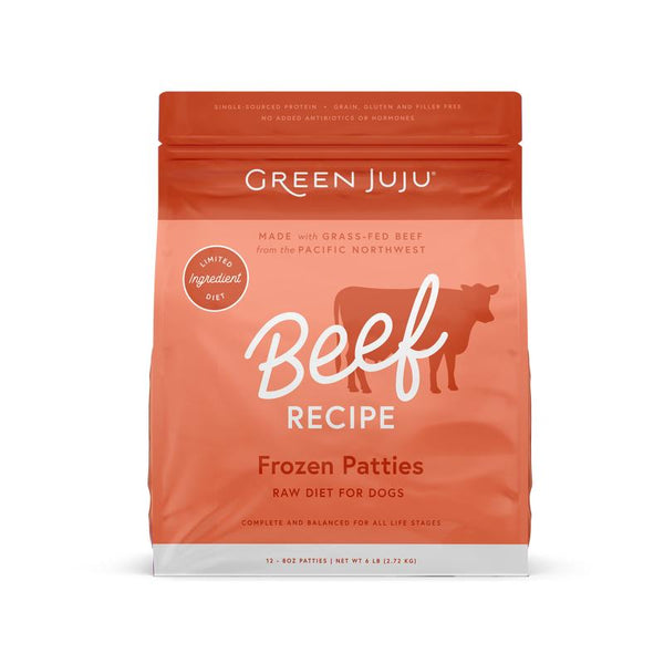 Green Juju Beef Patties Frozen Dog Food