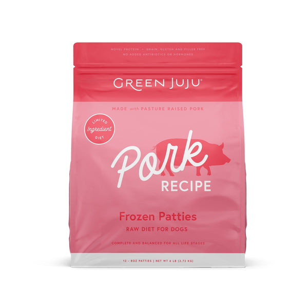 Green Juju Pork Patties Frozen Dog Food