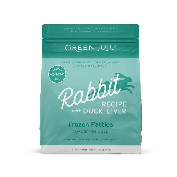 Green Juju Galettes au Lapin avec Foie de Canard Nourriture congelée pour chiens