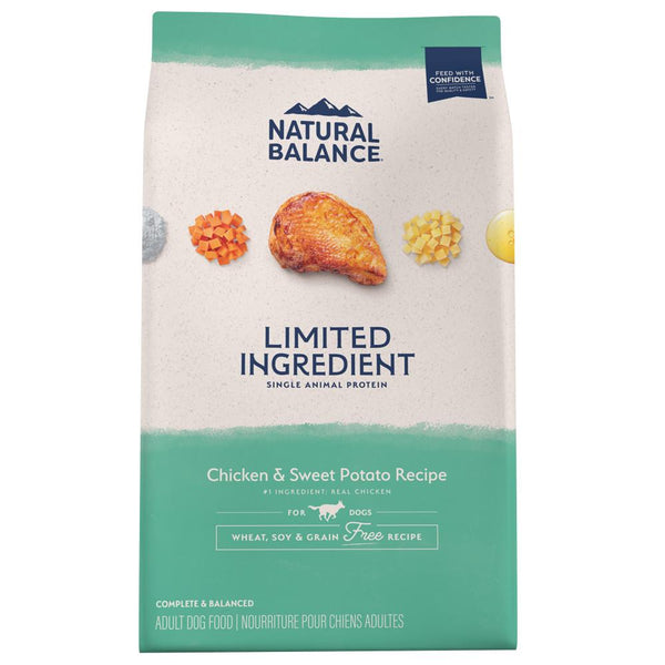 Natural Balance Recette à ingrédients limités Poulet et Patate douce Sans céréales Croquettes pour chiens