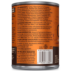 Wellness CORE 95% Grain-Free Turkey & Spinach Wet Dog Food Can