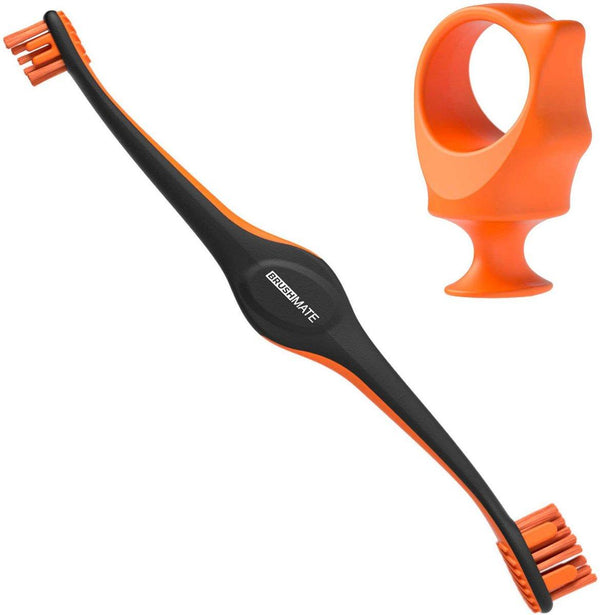 Paw Ready BrushMate Brosse à dents Premium avec BiteBlock, Orange