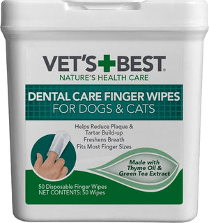 Vet's Best Dental Care Finger Wipes for Dogs & Cats
