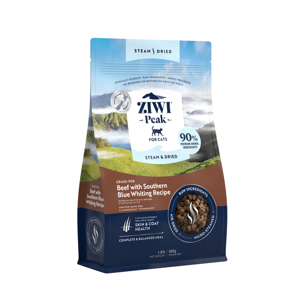 ZIWI Peak Steam & Dried Beef with Southern Blue Whiting Recipe Air-Dried Cat Food