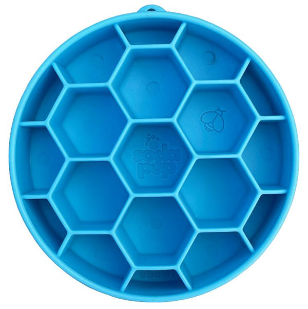 SodaPup eBowl Nid d'abeilles Gamelle enrichissante pour chien à alimentation lente, Bleue