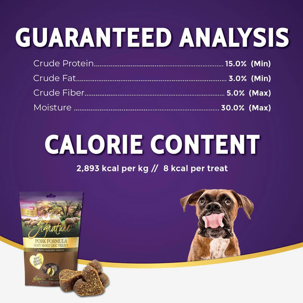 Zignature Friandises molles humides à la porc formulation à ingrédients limités pour chiens