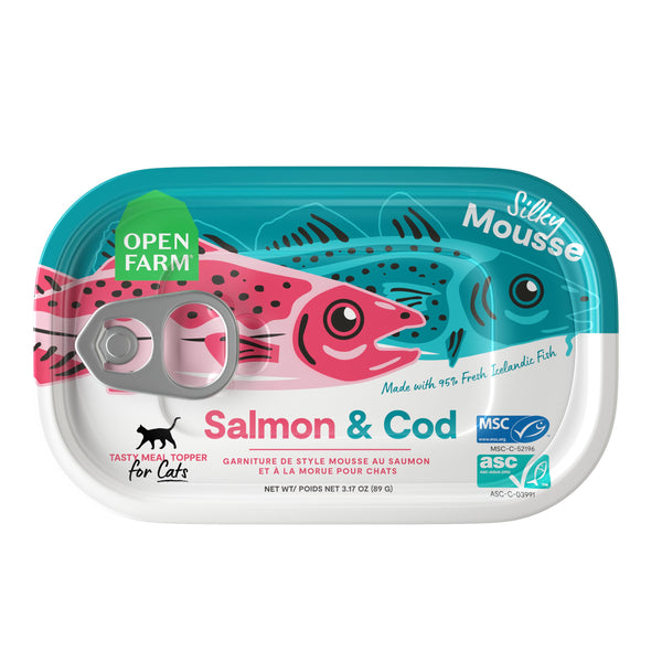 Open Farm Pâté Mousseux au Saumon et Cabillaud pour Chat