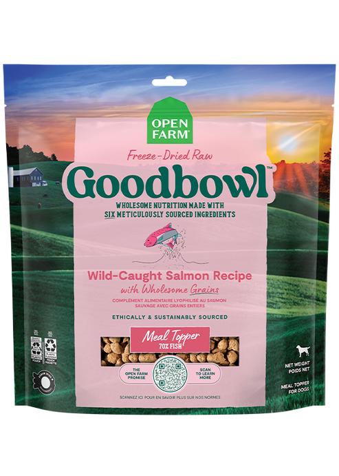 Open Farm Goodbowl Wild-Caught Salmon Recipe with Wholesome Grains Freeze-Dried Raw Dog Food Topper