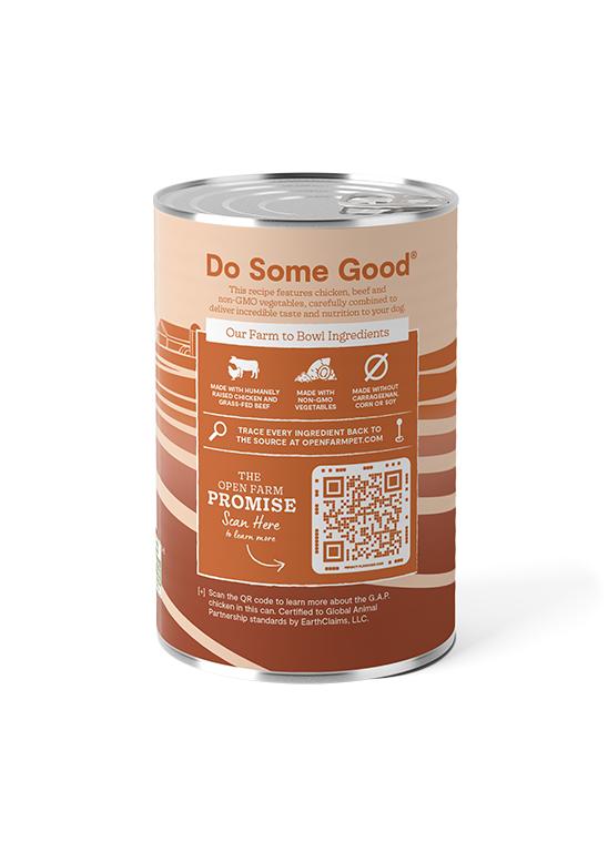 Open Farm Pate Chicken & Grass-Fed Beef Recipe Grain-Free Wet Dog Food Can