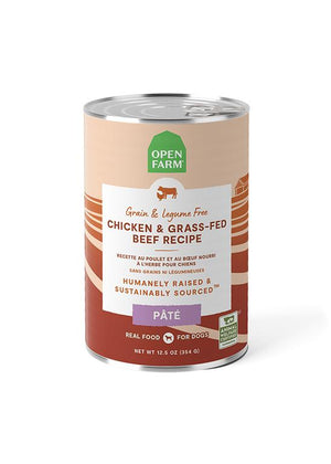 Open Farm Pate Chicken & Grass-Fed Beef Recipe Grain-Free Wet Dog Food Can