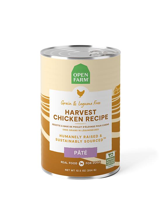 Open Farm Pate Harvest Chicken Recipe Grain-Free Wet Dog Food Can