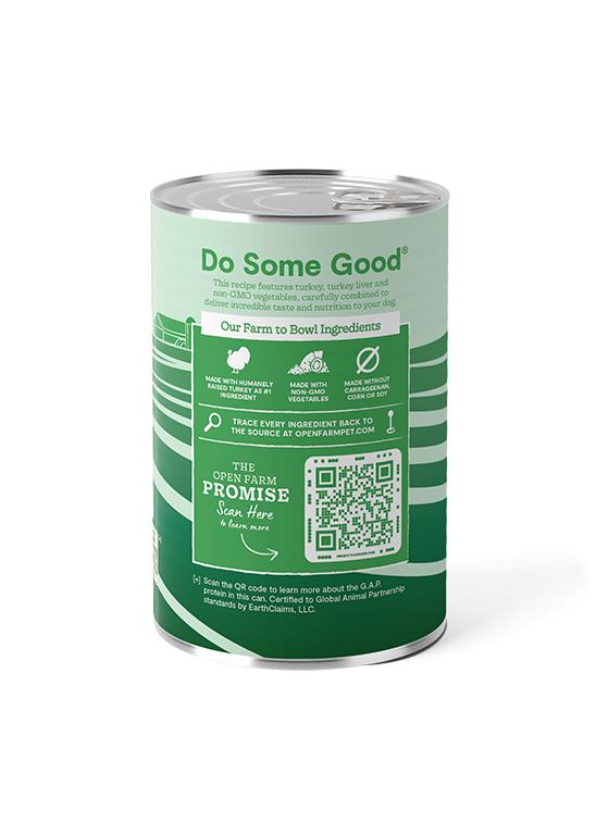 Open Farm Pate Homestead Turkey Recipe Grain-Free Wet Dog Food Can