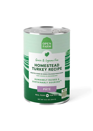 Open Farm Pate Homestead Turkey Recipe Grain-Free Wet Dog Food Can
