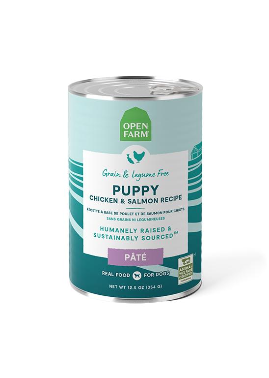 Open Farm Pate Puppy Chicken & Salmon Recipe Grain-Free Wet Dog Food Can