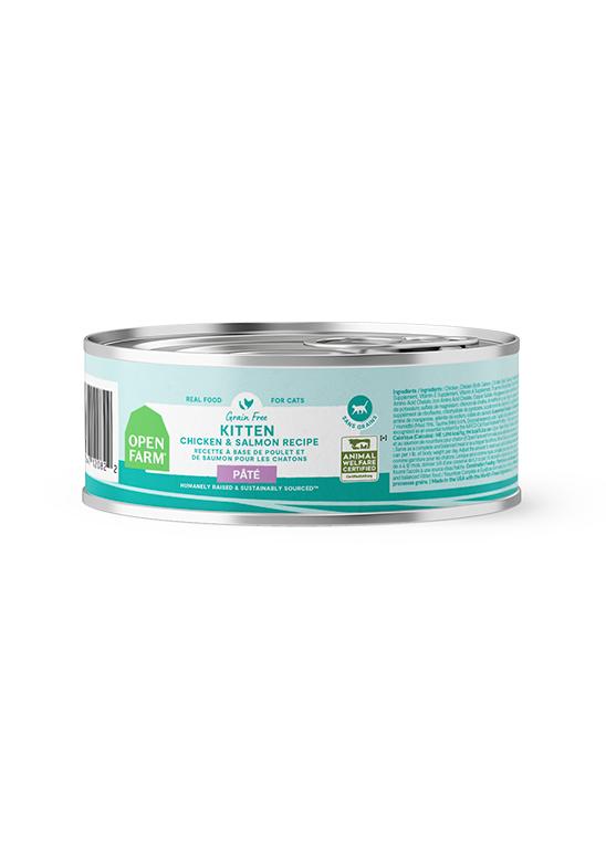 Open Farm Pâté Recette Poulet et Saumon pour Chatons Sans céréales Nourriture humide pour chats en conserve