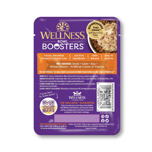 Wellness Bowl Boosters Simply Shreds Chicken Liver & Broccoli Grain-Free Wet Dog Food Topper, 2.8-oz