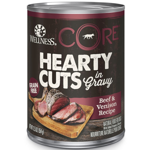 Wellness CORE Hearty Cuts in Gravy Beef & Venison Grain-Free Wet Dog Food Can