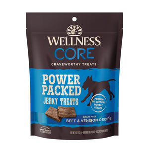 Wellness CORE Grain-Free Power Packed Venison Jerky Dog Treats, 4-oz