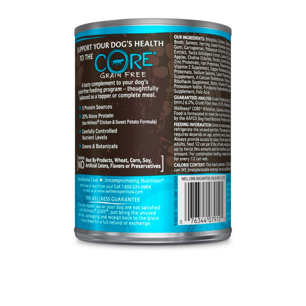 Wellness CORE Grain-Free Whitefish, Salmon & Herring Formula Wet Dog Food Can