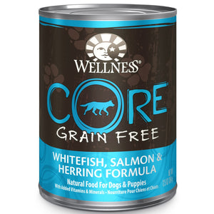 Wellness CORE Grain-Free Whitefish, Salmon & Herring Formula Wet Dog Food Can