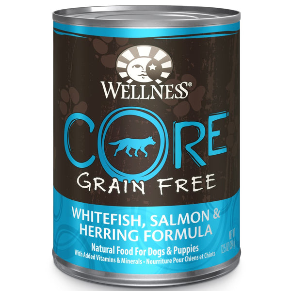 Wellness CORE Grain-Free Whitefish, Salmon & Herring Formula Wet Dog Food Can