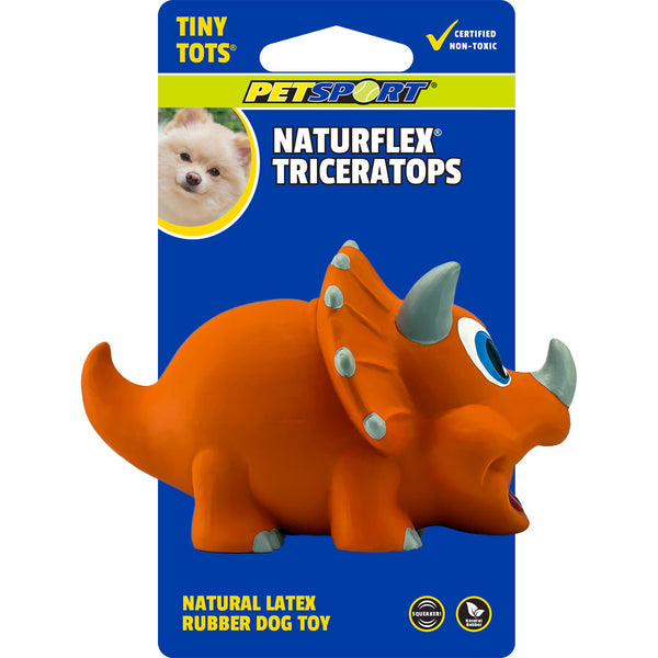 Petsport Naturflex Tiny Tots Dinosaur Triceratops Latex Dog Toy