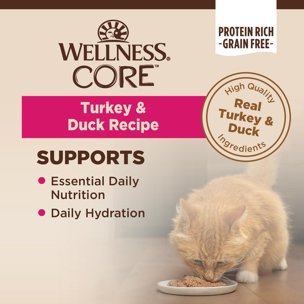 Wellness CORE Pate Turkey & Duck Natural Grain-Free Adult Wet Cat Food Can