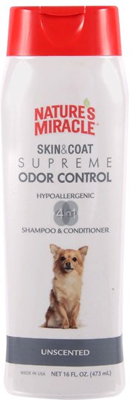 Nature's Miracle Dog Supreme Odor Control Hypoallergenic Dog Shampoo & Conditioner, 16-oz bottle