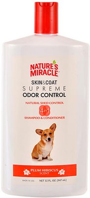 Nature's Miracle Dog Supreme Contrôle des odeurs Shampooing et après-shampooing naturel anti-perte de poils pour chiens