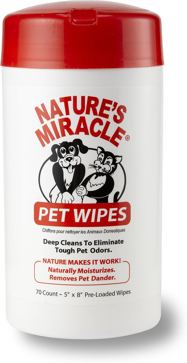 Nature's Miracle Pet Bath Wipes, 70-count dispenser